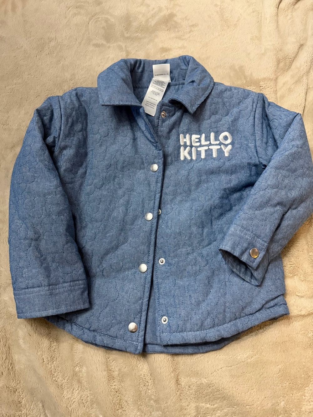Hello Kitty Blue Quilted Denim-Style Jacket